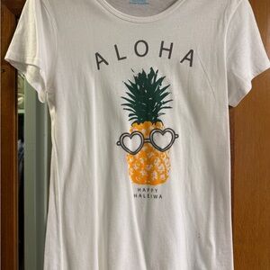 White Aloha Pineapple Graphic Tee